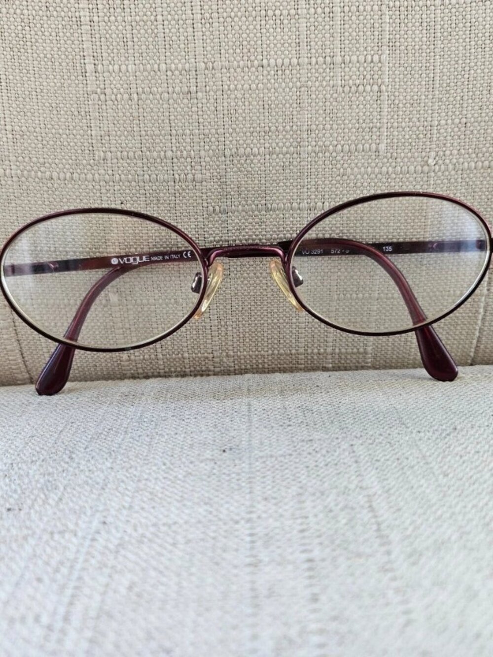 Vintage Vogue Eyewear Women Eyeglasses Frame Burgundy Tone Glasses Made Italy